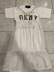 Dkny White 2in 1 Fishnet Jumper Size 12 NWT - Picture 1 of 2