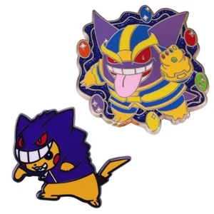 Pokemon Pikachu Gengar Pins Hard Enamel Rubber Clutch Mashup Thanos Cartoon - Picture 1 of 3