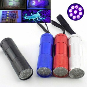 Mini Aluminum 395 Light Flashlight 9 LED Torch Lights Lamp US