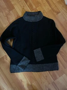 Kate Hill Casual Wool Blend Black And Gray Sweater M - Picture 1 of 10