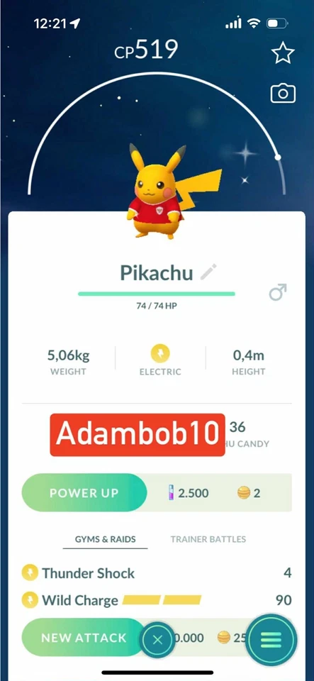 Pokémon Go | Pokémon Go Pikachu Brillante con un comercio de fútbol de Indonesia o PTC Foto 1 de 1