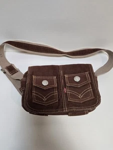 Levi’s Corduroy Messenger Crossbody Bag Handbag Brown Multi Pocket Adjustable - Picture 1 of 14