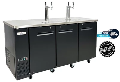 Nuevo barril dispensador de cerveza comercial 72" Kegerator 2 torres 4 grifos NSF Foto 1 de 4