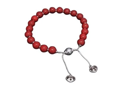 Bracciale Gucci ad incastro G cuore 286673 in rosso, argento e legno (Ag925) - Immagine 1 di 4