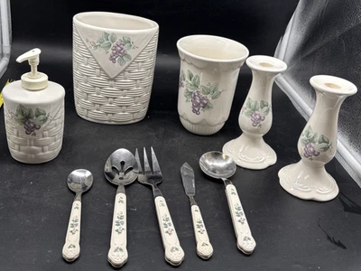 Lote de accesorios de cocina de gres tejido de vid/cesta Pfaltzgraff - 10 piezas Foto 1 de 4