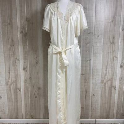 De Colección Donna Richard Peignoir Bata Encaje Satinado Encaje Rosa Camisa Manga M EE. UU. Foto 1 de 4