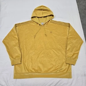 Felpa donna XL Adidas Originals comoda corda gialla velluto velluto velluto a coste con cappuccio - Foto 1 di 15