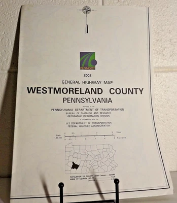 Westmorland County, PA - 2002 - General Highway Map - PENNDOT - Image 1 of 2