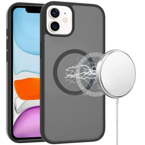 Para iPhone 11 6,1 pulgadas Estuche Círculo Magnético Suave Translúcido + Vidrio Templado - Imagen 1 de 12