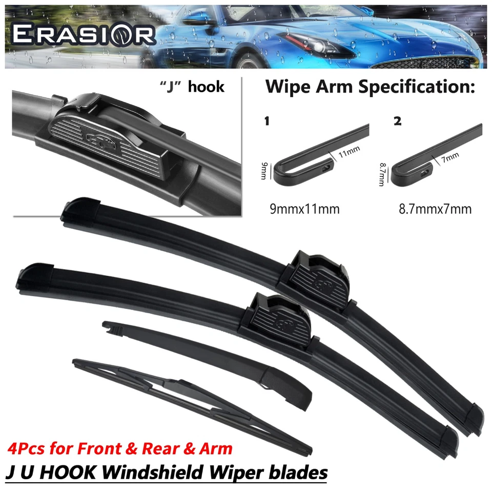 Erasior Front and Rear Wiper Blade and Arm Fit for Hyundai Accent 2005-2004 Foto 1 de 4