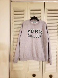 Sudadera Vintage Champion YORK COLLEGE Gris Talla XL - Imagen 1 de 5