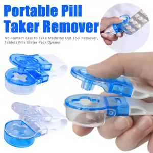 Portable Pills Taker Tools Puncher Container Blister Packs Opener Tablet Popper - Picture 1 of 12
