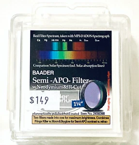 BAADER Semi Apo Filter 1.25" - Combining Moon and Skyglow - New In Box - Picture 1 of 6