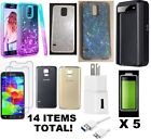 Samsung Galaxy S5 Case, Cover, Door, Battery, Charger, Protector, 14 Items!