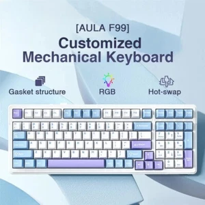 Gaming Mechanical Keyboard Three Mode 2.4g Wireless Bluetooth Wired Hot Swap PBT - Picture 1 of 24