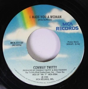 Country 45 Conway Twitty - I Made You A Woman / Tight Fittin' Jeans On Mca - Picture 1 of 2