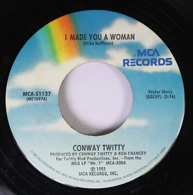 Country 45 Conway Twitty - I Made You A Woman / Tight Fittin' Jeans On Mca - Image 1 of 2