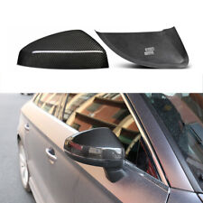 2Pcs Carbon Fiber Rear Side Mirror Cover Cap For Audi A3 S3 RS3 2014-2018 Add On
