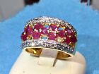 20K Diamond Gold Ring Red Ruby Thailand Handmade Gold Ring Size 775 Us