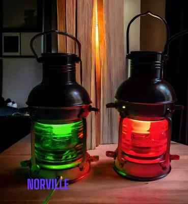 Lámpara Linterna Eléctrica 10" Luz Barco Lámpara Retro Para Jardín Terraza Habitación Decoración Foto 1 de 4