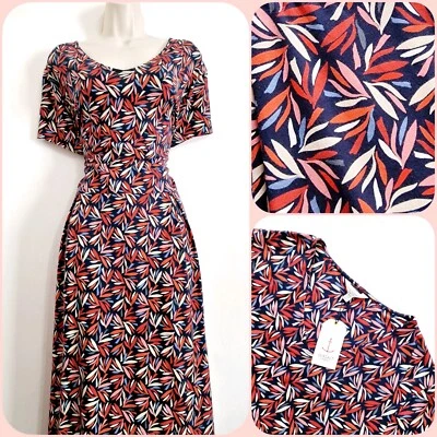 Seasalt Size 24 RRP £60 BNWT Black Multicolour Floral Jersey Midi Dress Pockets - Image 1 of 4