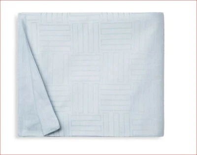 Sferra Andello полный королева пододеяльник чехол льняной смеси геометрический аквамарин синий новый в упаковке - Изображение 1 из 4