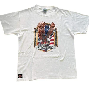 Rare Vintage Harley Davidson T-Shirt 3D 1993 Warner Bros by Fun Wear - Tg. (XL) - Foto 1 di 6