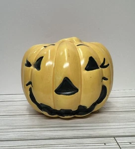 Vintage Keramik Kürbis HAEGER USA Pottery Jack O Laterne orange schwarz Halloween - Bild 1 von 8