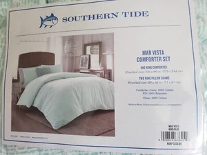King Comforter 3 Piece Set with King Shams 100% Cotton - Southern Tide Brand - Picture 1 of 6