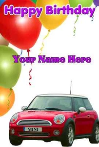 Mini Cooper PIDMIN1 Happy Birthday A5 personalisierte Grußkarte Hund Design - Bild 1 von 1