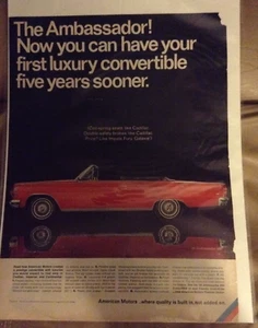 Anuncio de revista convertible American Motors Ambassador 990 1966 original - Imagen 1 de 1