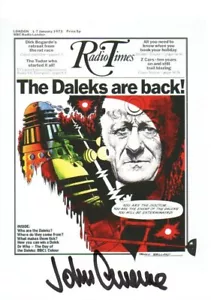 Autógrafo de Doctor Who: Tarjeta de arte A6 firmada genuina de John Levene 'Radio Times' - Imagen 1 de 1