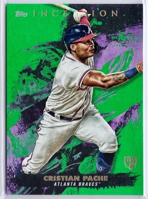2021 Topps Inception Cristian Pache Green Rookie Card #63 Braves SP RC - Image 1 of 2