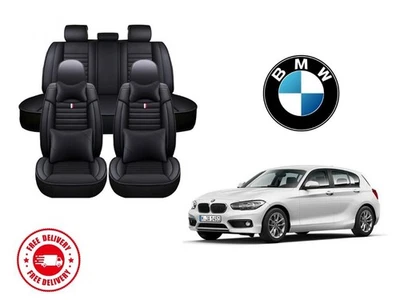 For all BMW car seat covers front/rear 5pc elegant leather black - Image 1 of 4
