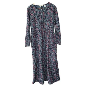 Maxi Vestido Largo de Pana Floral Eddie Bauer Para Mujer Cottage Pradera Azul Rojo Talla S - Imagen 1 de 8