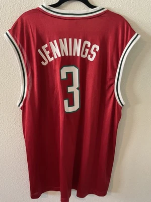 Camiseta deportiva de baloncesto Adidas Milwaukee Bucks Brandon Jennings roja #3 talla XL para adulto Foto 1 de 4