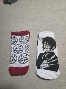 Black Butler Anime Symbols Ankle Socks One Size Fits Most - Picture 1 of 2