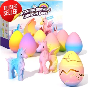 Unicorn Eggs Rainbow 6 Pack Kids Birthday Easter Basket Stuffers Gift Age 3 Plus - Picture 1 of 8
