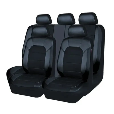 For all Toyota Corolla Car seat cover  5 seats full set faux leather black - Image 1 of 4