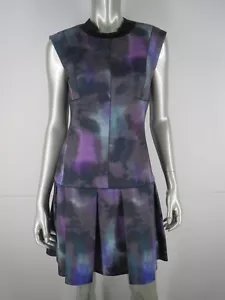 Rebecca Taylor Minikleid Größe 4 S Lila Blumen Aquarell Aline Fit Flare - Bild 1 von 12