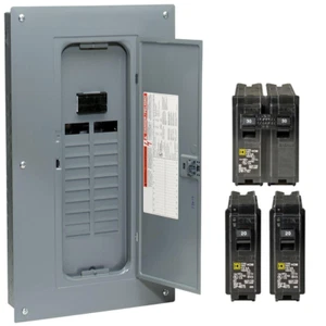 100A Main Breaker Panel 20 Space 40 Circuit Load Center Neutral with Cover Gray - Picture 1 of 8