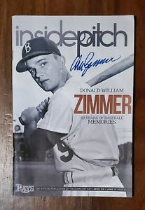 DON ZIMMER SIGNED AUTOGRAPHED 2011 TAMPA BAY RAYS PROGRAM DODGERS