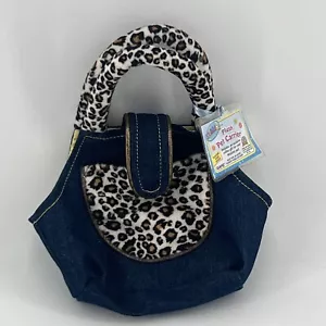 Webkinz SPARKLE DENIM PLUSH PET CARRIER PURSE-WE000155-NEW w/TAGS & SEALED CODE - Picture 1 of 4