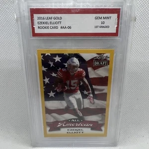 2016 Leaf Draft All American Gold Ezekiel Elliott Rookie RC Parallel GEM MINT 10 - Picture 1 of 9