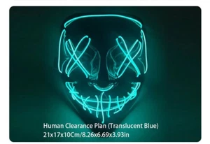 THE PURGE MASK- NEON LIGHT SCARY MASK. PAINT BALL MASK. FUN MASK. SCARY MASK. - Picture 1 of 15