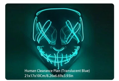 THE PURGE MASK- NEON LIGHT SCARY MASK. PAINT BALL MASK. FUN MASK. SCARY MASK. - Image 1 of 4