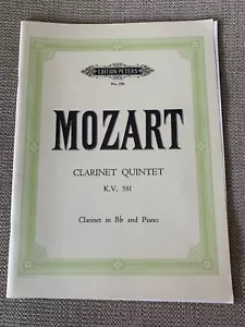 Mozart Clarinet Quintet K.V. 581 Arranged For Clarinet & Piano New Unused - Picture 1 of 5