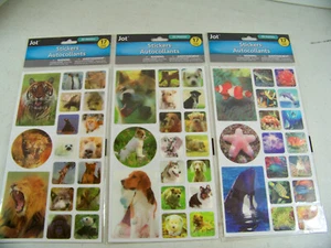 Crafters 3-D Sticker 3 Pk 51 Stickers Self Adhesitive Wild Life, Animals - Picture 1 of 7