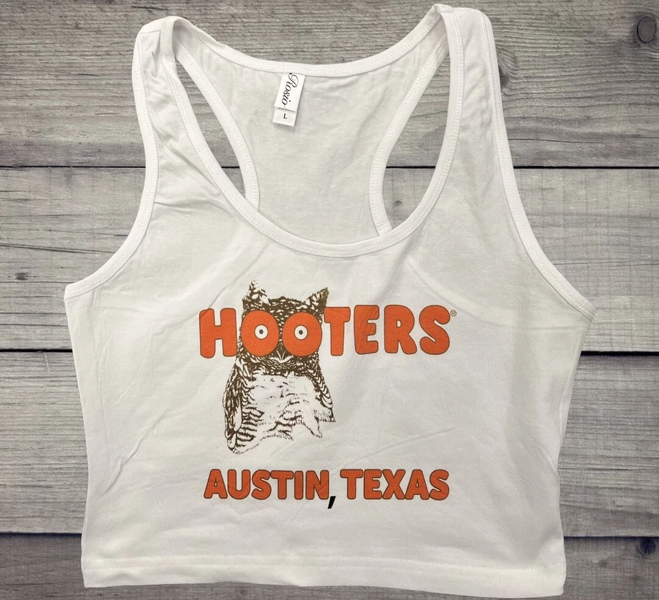 Camiseta sin mangas corta para mujer Austin Texas Hooter's | Tallas de moda occidental S-L Foto 1 de 1