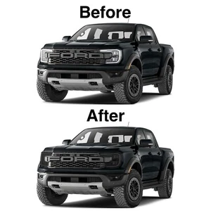 Ranger Raptor 2024-2024 Headlight & Fog Light DARK Smoke Precut Vinyl Tint Overl - Picture 1 of 7
